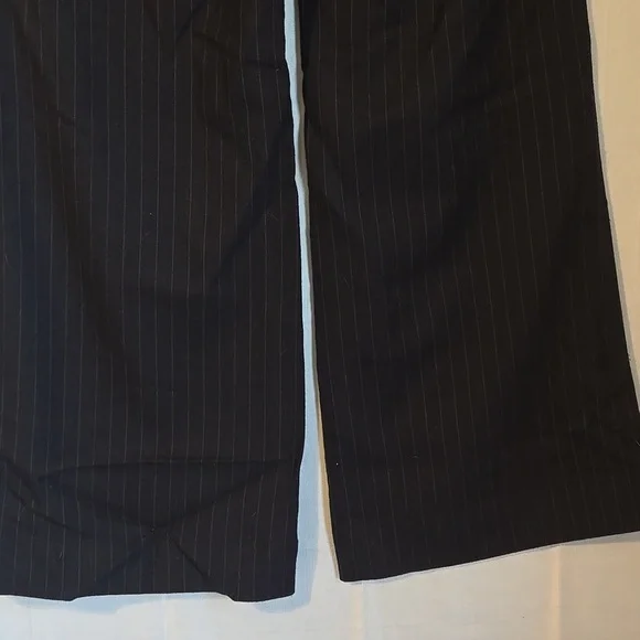 American Eagle Womens Navy Pinstripe Wide Leg Pants Size 8 NWT - Picture 3 of 10